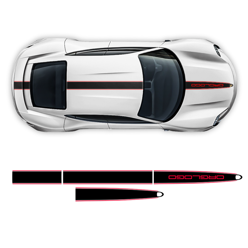 Racing stripes set in two colors, for Porsche Taycan