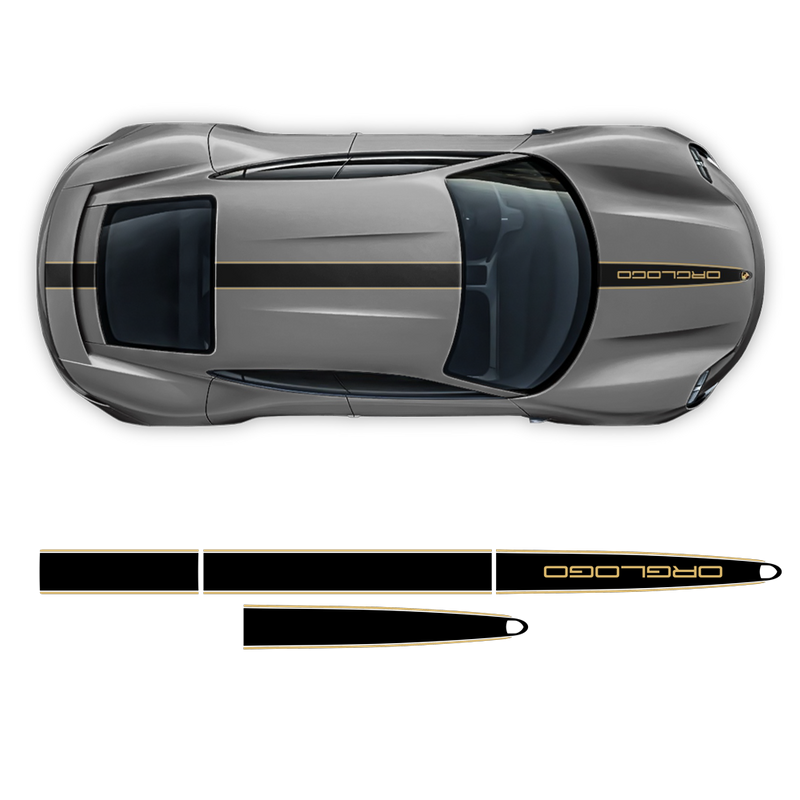 Racing stripes set in two colors, for Porsche Taycan