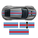 19' Martini Style Racing stripes, for Porsche Taycan