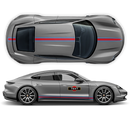 Thin Martini Style Racing Stripes Set, for Porsche Taycan