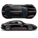 Thin Martini Style Racing Stripes Set, for Porsche Taycan