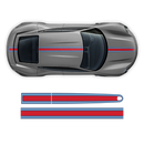 Thin Martini Style Racing Stripes Set, for Porsche Taycan