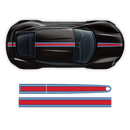 Thin Martini Style Racing Stripes Set, for Porsche Taycan