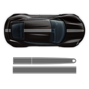Thin Martini Style Racing Stripes Set, for Porsche Taycan
