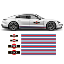 Thin Martini Style Racing Stripes Set, for Porsche Taycan