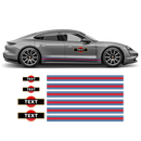 Thin Martini Style Racing Stripes Set, for Porsche Taycan