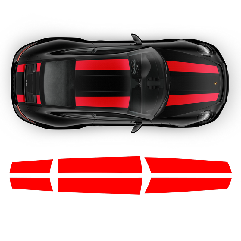 R Stripes Over The Top for Porsche Carrera black