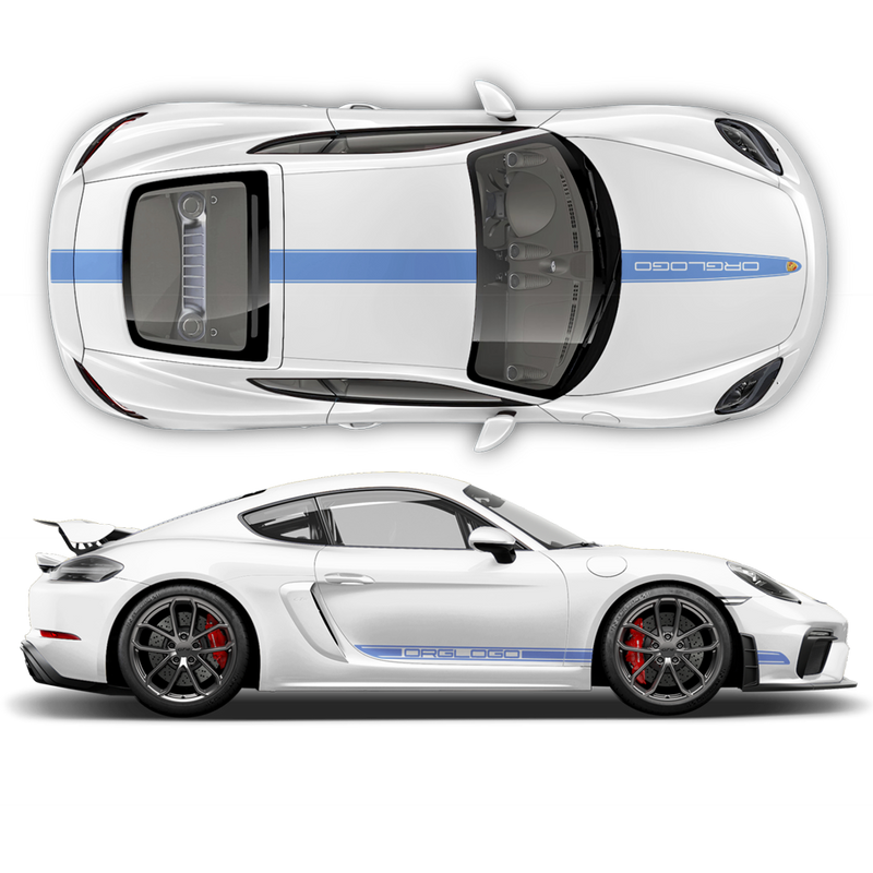 Contoured Racing Decals set in one color, for Cayman / Boxster 2005 - 2020