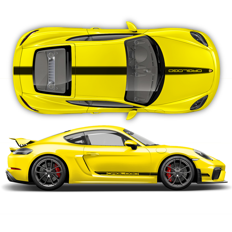 Contoured Racing Decals set in one color, for Cayman / Boxster 2005 - 2020