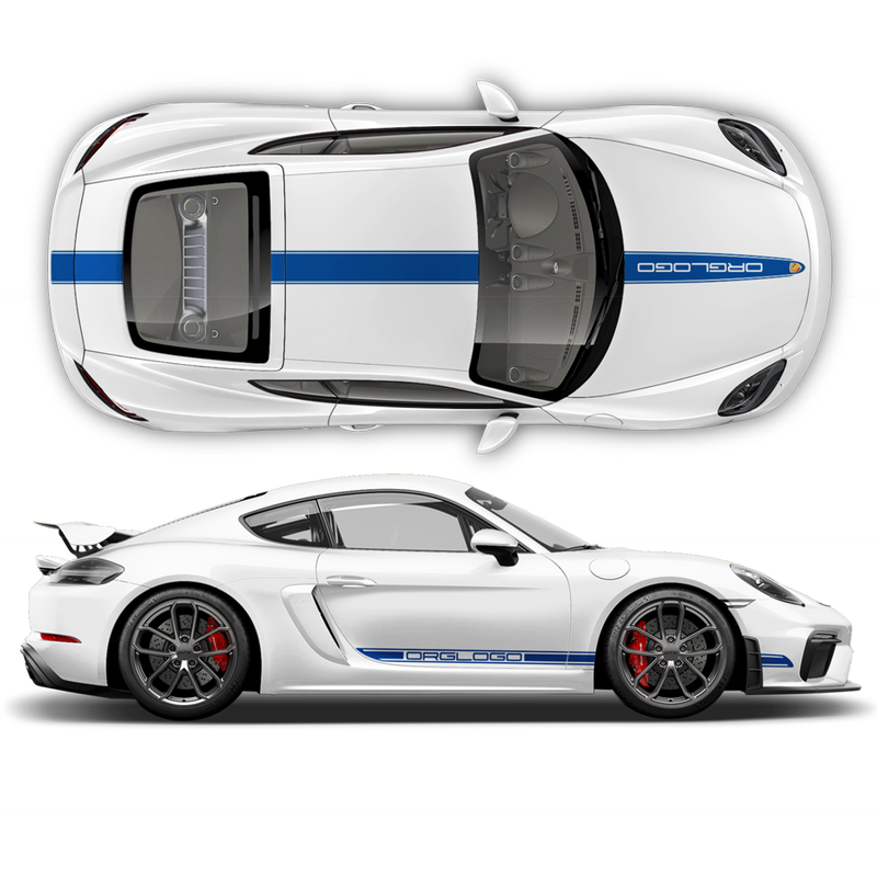 Contoured Racing Decals set in one color, for Cayman / Boxster 2005 - 2020