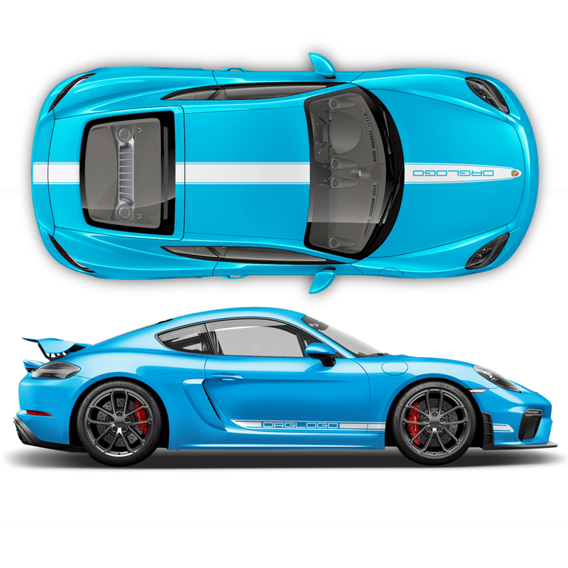 Contoured Racing Decals set in one color, for Cayman / Boxster 2005 - 2020