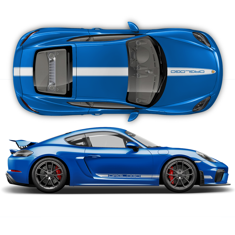 Contoured Racing Decals set in one color, for Cayman / Boxster 2005 - 2020