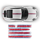 Scratched THIN Martini Racing stripes kit, for Porsche Carrera / Cayman / Boxster
