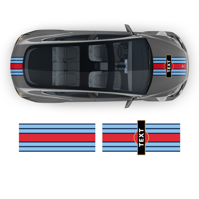 19' Martini Style Racing stripes, for Tesla Model3