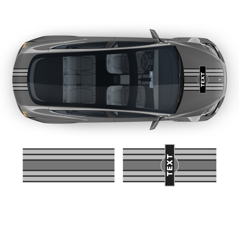 19' Martini Style Racing stripes, for Tesla Model3