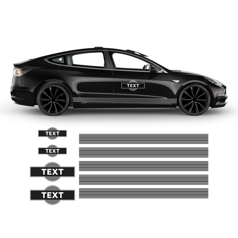 19' Martini Style Racing stripes, for Tesla Model3