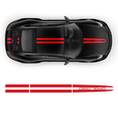 THIN DUAL Racing Decals kit for Porsche Carrera / Cayman / Boxster 2005 - 2018 black