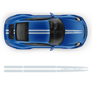 THIN DUAL Racing Decals kit for Porsche Carrera / Cayman / Boxster 2005 - 2018 black