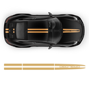 THIN DUAL Racing Decals kit for Porsche Carrera / Cayman / Boxster 2005 - 2018 black