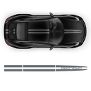 THIN DUAL Racing Decals kit for Porsche Carrera / Cayman / Boxster 2005 - 2018 black