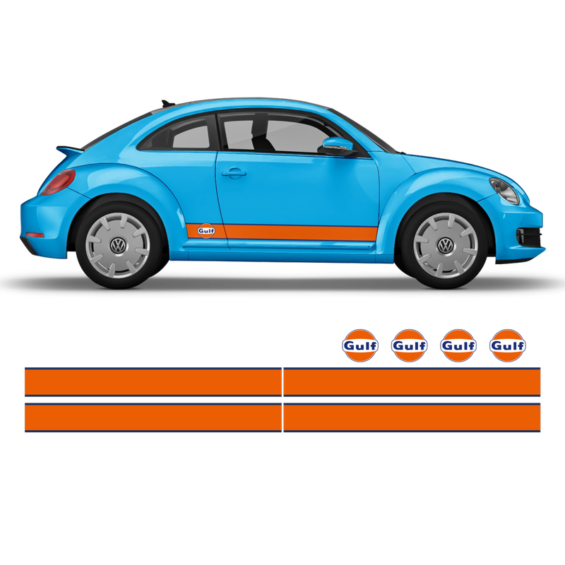 GULF Le Mans Racing Stripes kit and logos, for VW New Beetle
