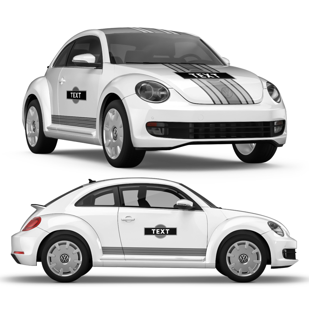 Decal To Fit VW New Beetle Racing Stripe Racing Stripes Decal Set 13 ...