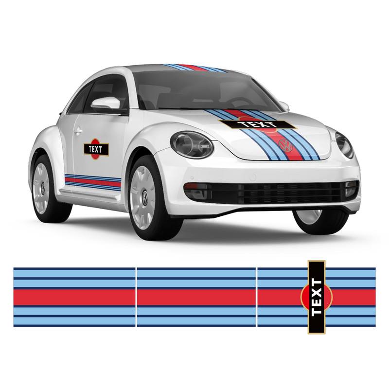 Martini Style Racing stripes, for VW New Beetle