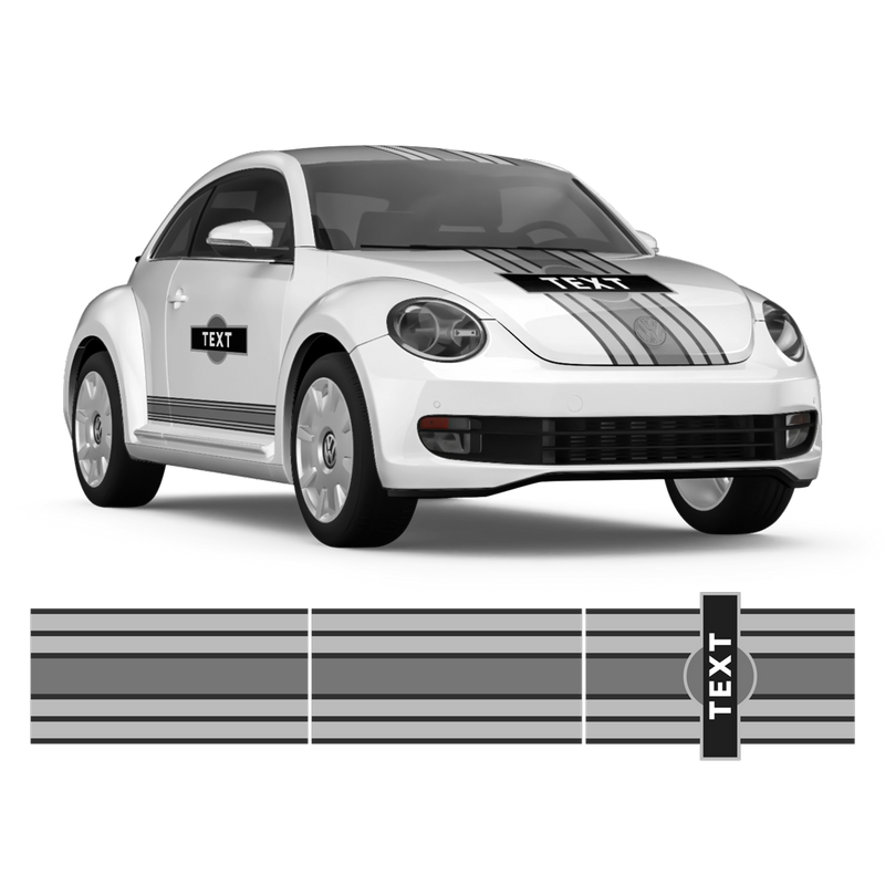 Martini Style Racing stripes, for VW New Beetle