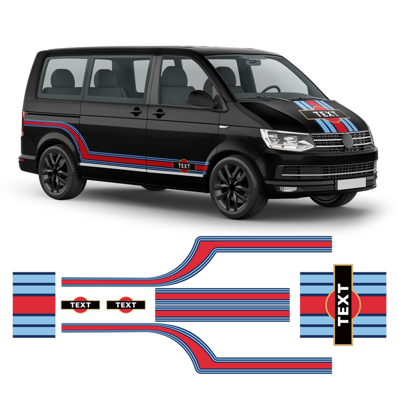 Curved Martini Style Stripes Set, for Volkswagen T5 / T6