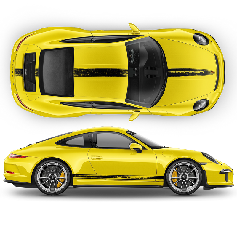 Scratched Racing Stripes set, for Carrera / Cayman / Boxster  2005 - 2018