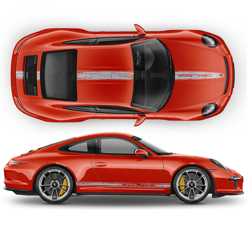 Scratched Racing Stripes set, for Carrera / Cayman / Boxster  2005 - 2018